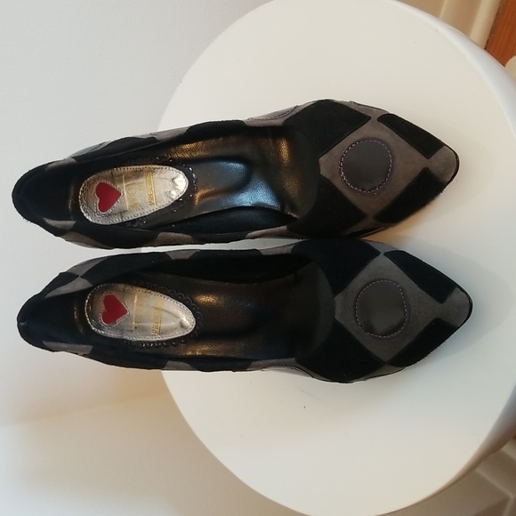 Work In Progress Women's Suede Black Heels Size 6 36 - Picture 2 of 8